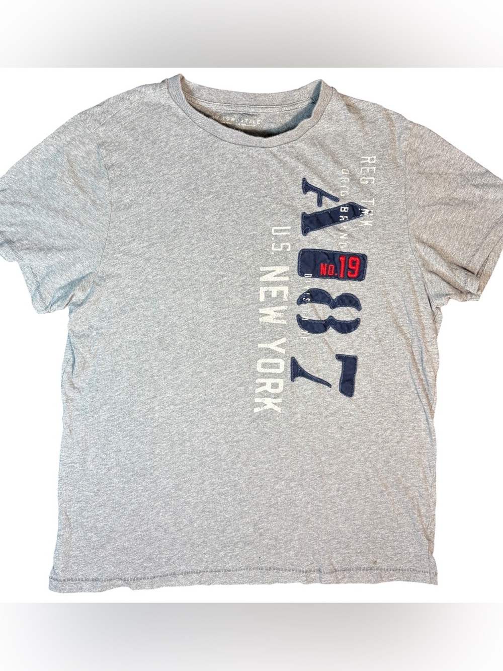 Aeropostale A87 Gray Graphic Logo Tee XL Y2K Casual